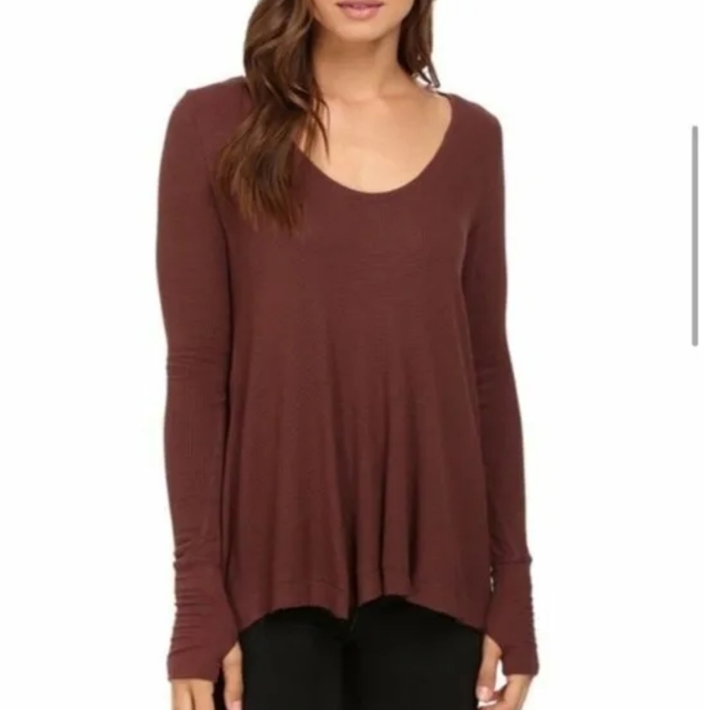NWT Free People Malibu waffle knit thermal